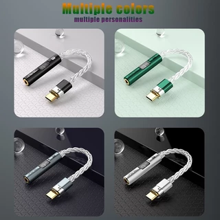 DAC USB C ถึง 3.5 มม.แจ็คอะแดปเตอร์ประเภท C HiFi Audio Aux เครื่องขยายเสียงหูฟัง Converter สนับสนุนสายควบคุมไมโครโฟน CX3193 MAX97220 Dual ชิปดิจิตอลถอดรหัส
