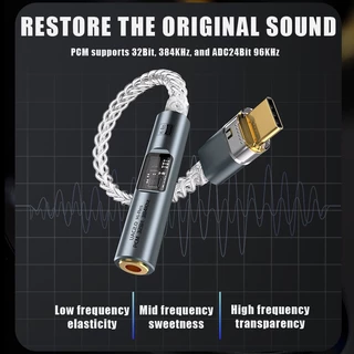 DAC USB C ถึง 3.5 มม.แจ็คอะแดปเตอร์ประเภท C HiFi Audio Aux เครื่องขยายเสียงหูฟัง Converter สนับสนุนสายควบคุมไมโครโฟน CX3193 MAX97220 Dual ชิปดิจิตอลถอดรหัส