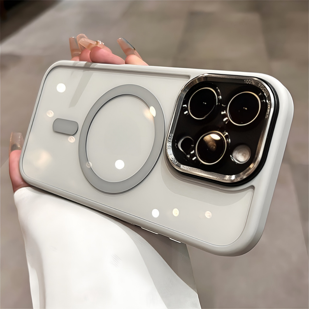 ใหม่ปลอกหรูหรากันกระแทกโปร่งใส Hard Case สําหรับ iPhone 16 15 14 13 12 Pro Max 16plus ฝาครอบ Clear 15pro ชาร์จแม่เหล็ก 16pro Desert Titanium