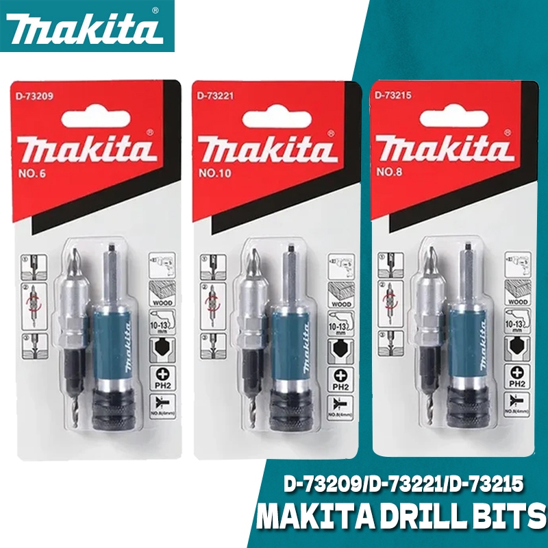 Makita D-73209 D-73215 D-73221 Woodworking Countersink Bits #6 #8 #10 วัดสว่านไดรฟ์บิต 2 ใน 1มัลติฟังก์ชั่ชุดสว่าน