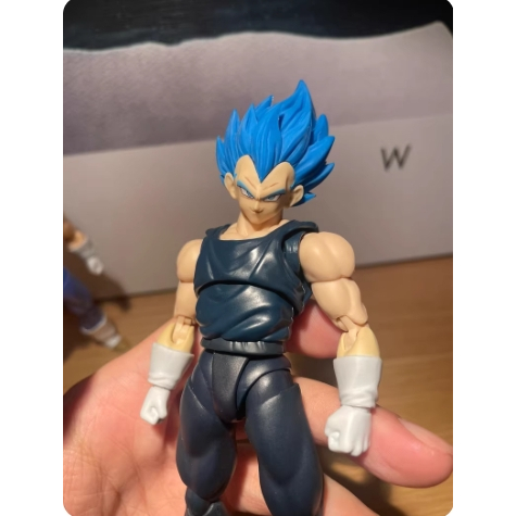 Lin Dragon Ball SHF Vegeta head ประติมากรรมสีน้ําเงินเข้ม Vegeta TK Vegeta เปลี่ยนสี super blue head