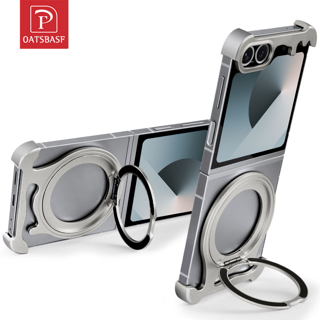 Oatsbasf เคสโทรศัพท์โลหะ สําหรับ Samsung Galaxy Z Flip 6 ถุงลมนิรภัยกันกระแทก