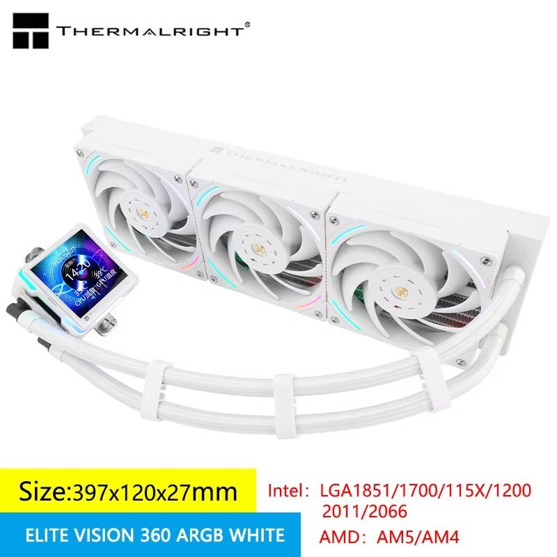Thermalright ELITE VISION 360 ARGB หม้อน้ําระบายความร้อนด้วยน้ํา All-in-one, หน้าจอจอแสดงผล IPS LCD ขนาด 2.73 นิ้ว/DIY/แม่เหล็ก