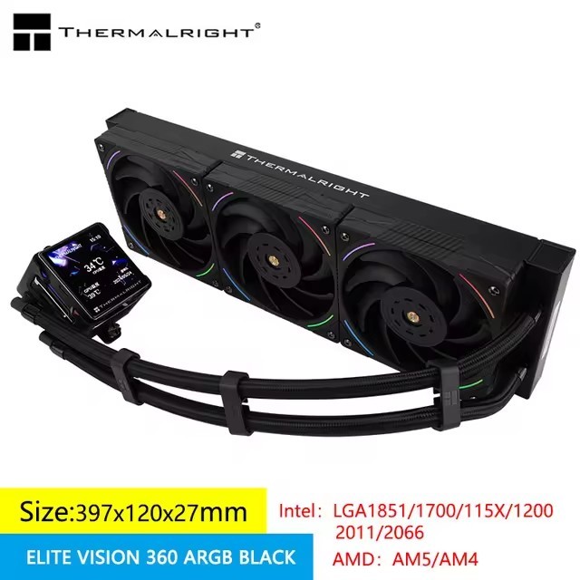 Thermalright ELITE VISION 360 ARGB หม้อน้ําระบายความร้อนด้วยน้ํา All-in-one, หน้าจอจอแสดงผล IPS LCD ขนาด 2.73 นิ้ว/DIY/แม่เหล็ก