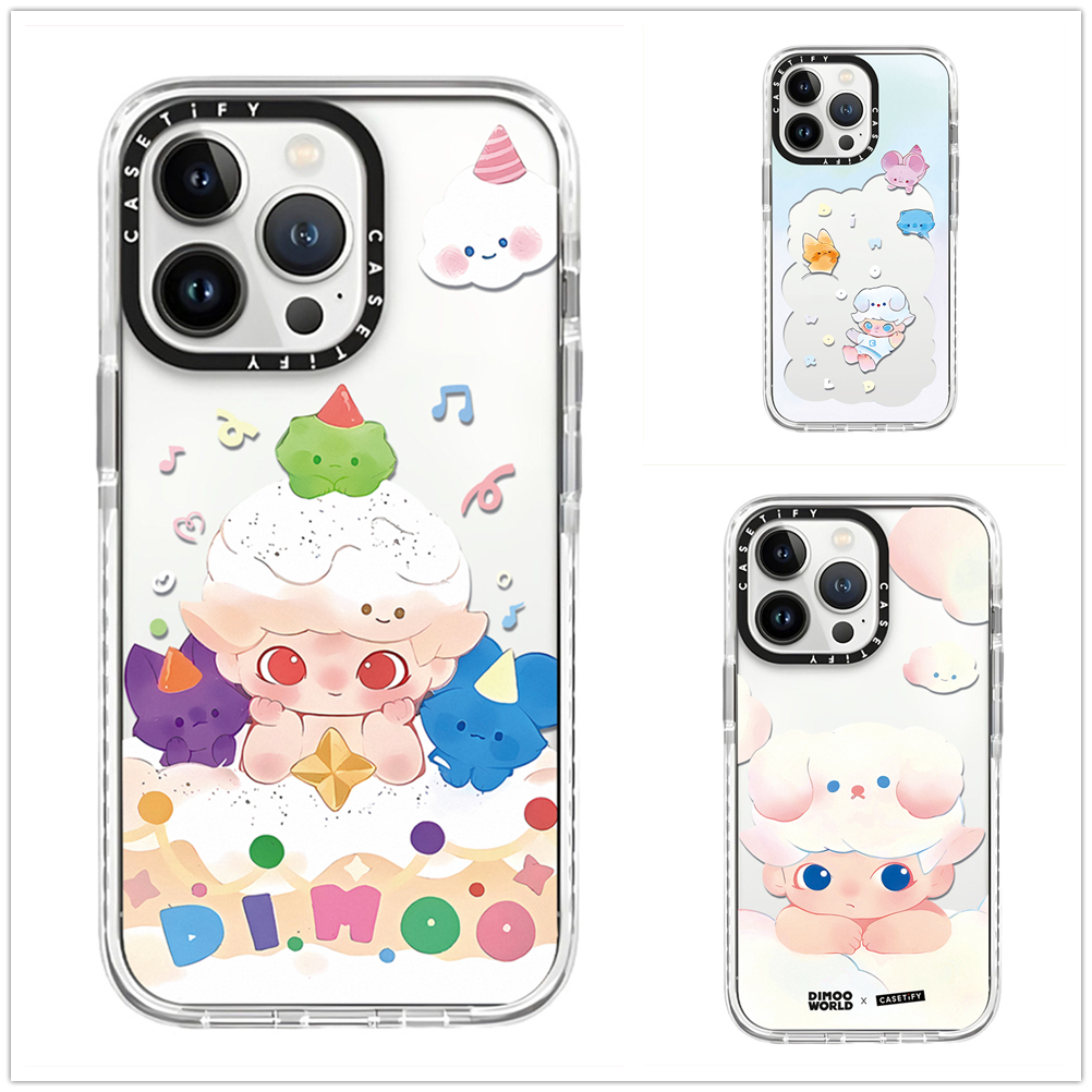 สําหรับiphone 16 15 14 13 Pro Maxน่ารักการ์ตูนDimoo WorldสําหรับiPhone 11 12 Soft TPU ClearกันกระแทกกรณีiPhone 16 15 Plus