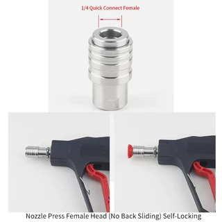 อุปกรณ์ล้างรถ 1/4 Self-locking QUICK Release Water Jet การเชื่อมต่ออย่างรวดเร็วสําหรับเครื่องซักผ้าแรงดันสูงอะแดปเตอร์น้ําปืน Water Jet Snow Foam Lance M14 M22 รถทําความสะอาด