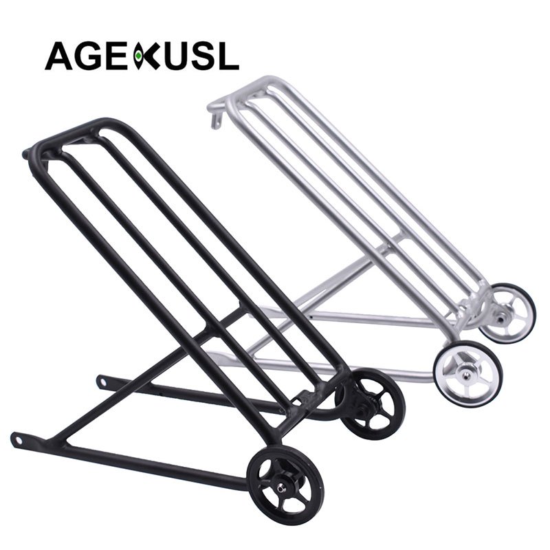 Aceoffix จักรยานด้านหลัง Rack Cargo Racks ล้อง่ายสําหรับ Brompton 3 Sixty Pikes United Trifold พับจั