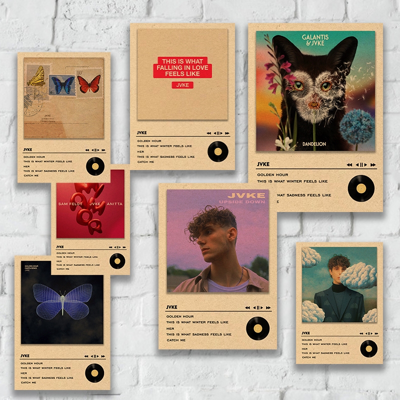 ร้อนอัลบั้มโปสเตอร์ JVKE โปสเตอร์ Rock โปสเตอร์ Hip Hop โปสเตอร์สําหรับห้องนั่งเล่นกระดาษคราฟท์ภาพวา