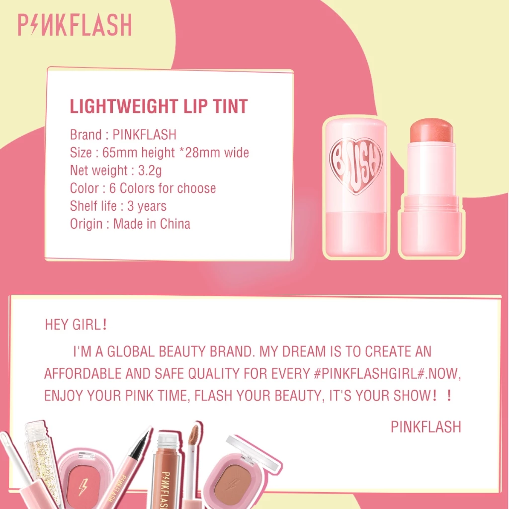 Pinkflash Multi-Use Watery Blush Stick ครีมบลัช High Pigment ติดทน thumbnail 9