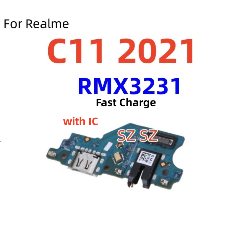 สําหรับrealme C11 2021 RMX3231 บอร์ดพอร์ตชาร์จ