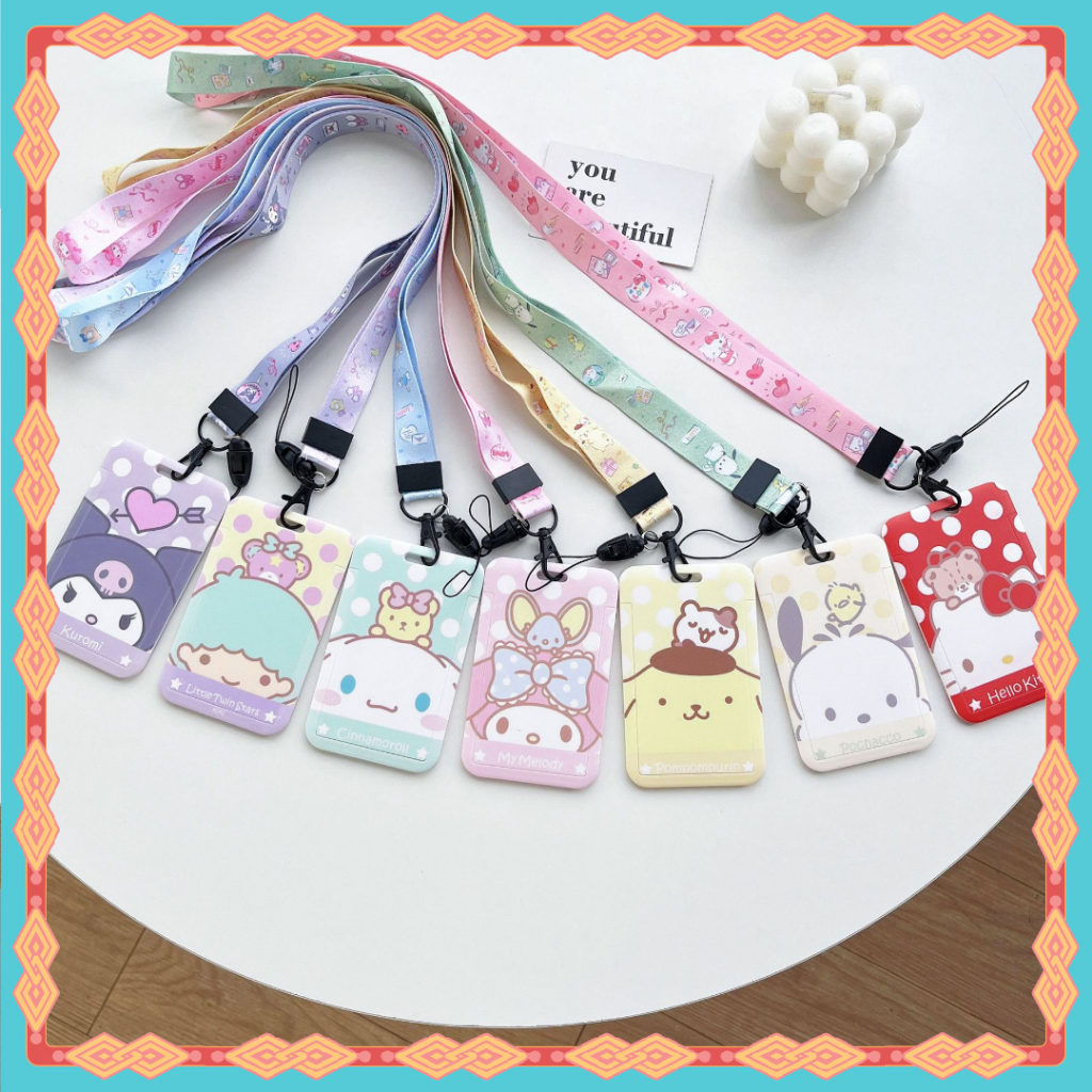 ใหม่ Sanrio Multifunctional Halter ที่ใส่บัตรเชือกยาว ป้ายชื่อ ID ใส่บัตรธนาคาร รถบัส ควบคุมการเข้าถึง นักเรียน