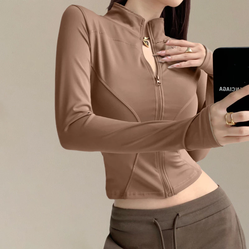 เสื้อกีฬาคอปก ทรงหลวม โยคะ แห้งเร็ว ยืดหยุ่น ผู้หญิง thumbnail 7