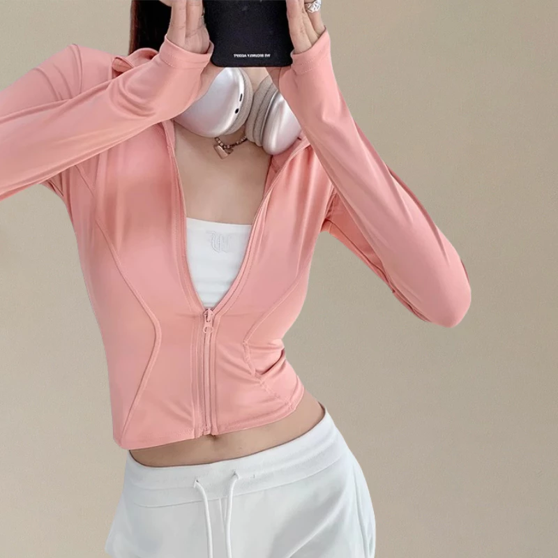เสื้อกีฬาคอปก ทรงหลวม โยคะ แห้งเร็ว ยืดหยุ่น ผู้หญิง thumbnail 4
