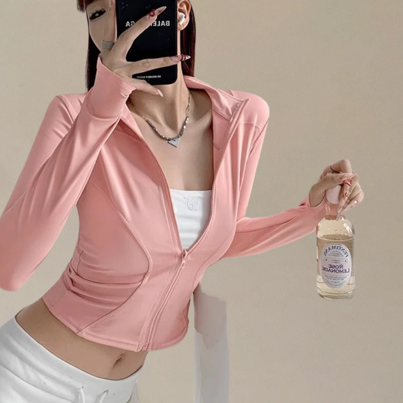 เสื้อกีฬาคอปก ทรงหลวม โยคะ แห้งเร็ว ยืดหยุ่น ผู้หญิง thumbnail 5