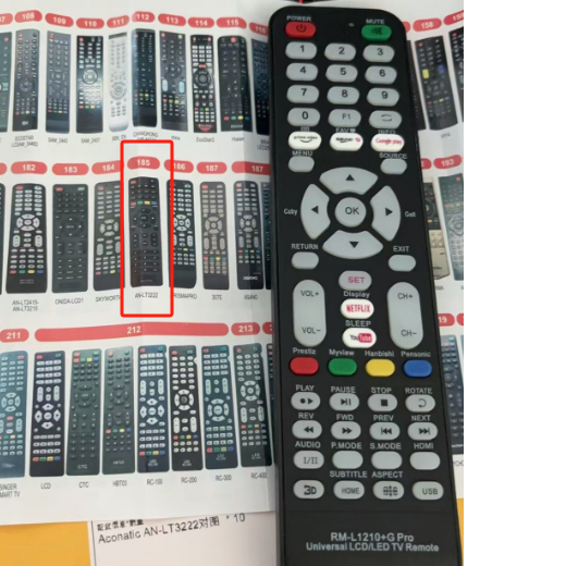 RM-L1210+ can work Aconatic AN-LT3222 code:185 รีโมททีวี Aconatic รหัส AN-LT3222 สําหรับ LCD และ LED TVs AN-LT3222/AN-LT3225/AN-LT3221/AN-LT3221/AN-LT3221/AN-LT2416/AN-LT2414 รุ่นทีวี 7880 + 14 รุ่นที่รองรับ