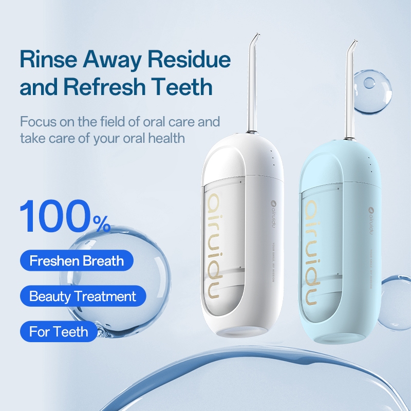 Dr.isla ไหมขัดฟันพลังน้ํา Mini Portable (3 โหมด + 4 หัวฉีด) เครื่องทําความสะอาดฟัน 150ml IPX7 Water Flosser CF560