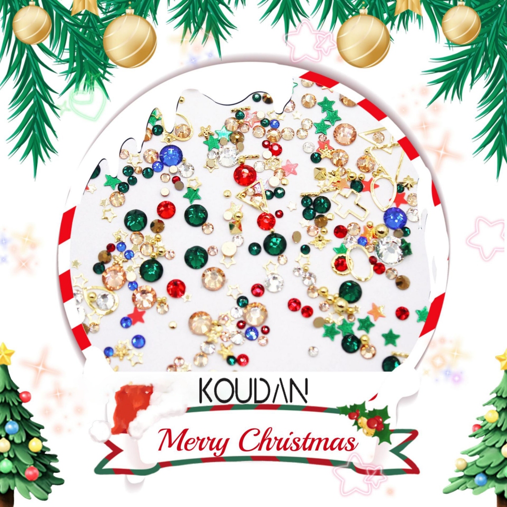 อุปกรณ์ตกแต่งเล็บ พลอยเทียม คริสตัล เลื่อม โลหะ ทรงสามเหลี่ยม คละแบบ DIY KOUDAN