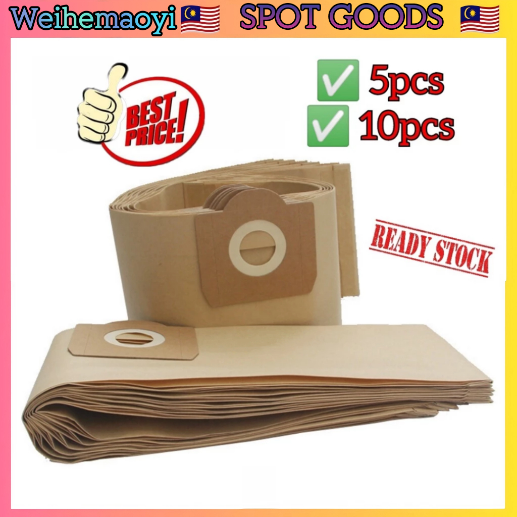 เปลี่ยนสําหรับเครื่องดูดฝุ่น Karcher ถุงเก็บฝุ่น WD3 MV3 WD3300 SE4002 Vacum เครื่องดูดฝุ่นถุงกรองอุปกรณ์เสริมอะไหล่