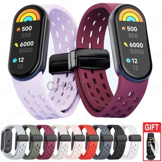 สายรัดซิลิโคนอุปกรณ์เสริมสายรัดข้อมือกีฬาระบายอากาศสําหรับ Xiaomi Smart Band 10 9 8 / Band 10 Ceramic Edition