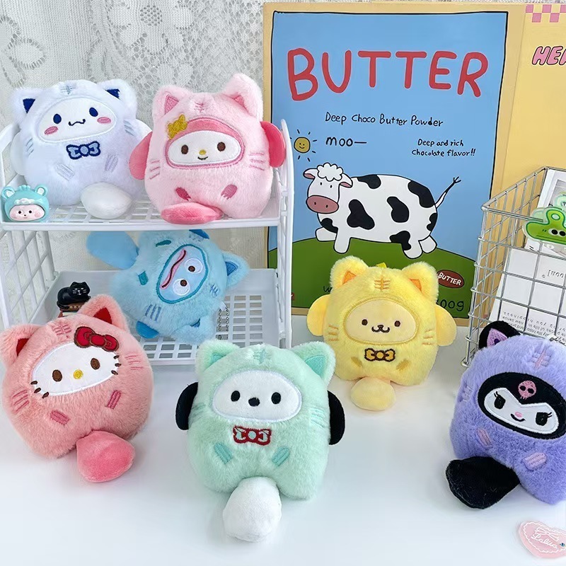 SANRIO (จัดส่ง 24 ชั่วโมง) ใหม่ ซานริโอ น่ารักชุดหางยาวสัตว์ขนาดเล็กตุ๊กตาตุ๊กตาจี้ตุ๊กตาการ์ตูนน่ารักของขวัญ