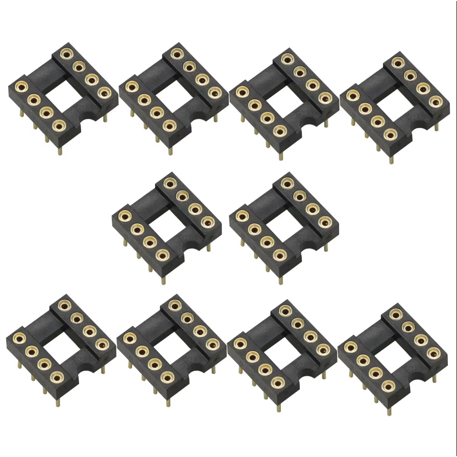 10PCS 8-pin 8P gold-plated รอบรู IC ซ็อกเก็ต op-amp ซ็อกเก็ตสําหรับ muses02 opa627 5532 LM49720 dip8