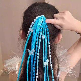 เด็กคุโรมิวิกผมถักเปียสาวน้อยหวานเย็นมวยที่มีสีสันบิดถักเปียสไตล์ใหม่