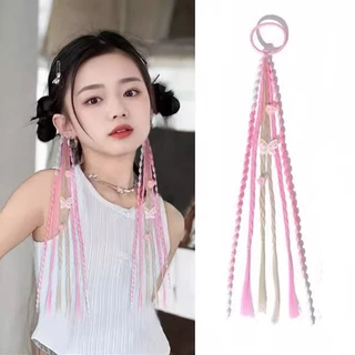 เด็กคุโรมิวิกผมถักเปียสาวน้อยหวานเย็นมวยที่มีสีสันบิดถักเปียสไตล์ใหม่