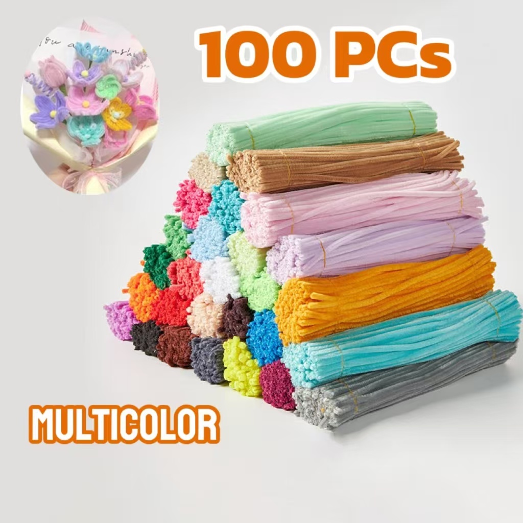 Plush Chenille Craft Stems Fuzzy DIY Twisted Wire สําหรับหัตถกรรมสร้างสรรค์ Multicolor Twisted Stick