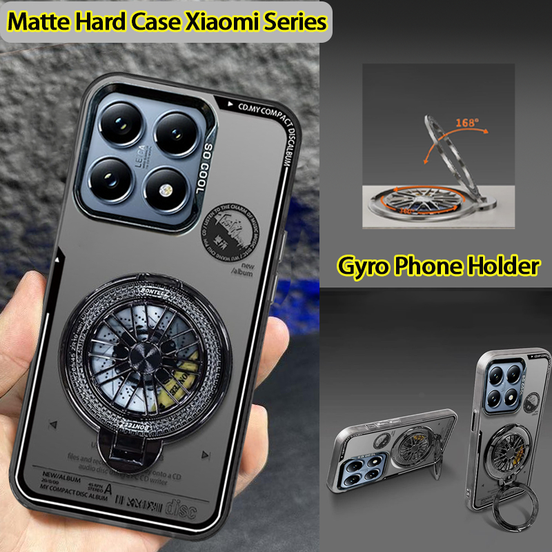 For เคส Xiaomi 14T Pro เคส Xiaomi 14T เคสกันกระแทกกรณีวินเทจบันทึกไจโรบรรเทาความเครียดหมุนโทรศัพท์ขาตั้งถุงลมนิรภัยหนาด้านฝาครอบโทรศัพท์