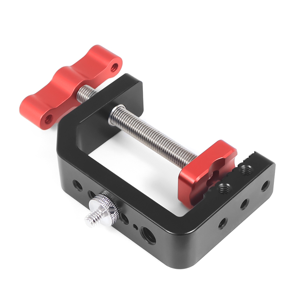 Bgning Heavy Duty เดสก์ท็อปปรับ C Clamp คลิปยึดคงที่ 1/4 3/8 รูสกรูสําหรับกล้อง DSLR เติมแสง
