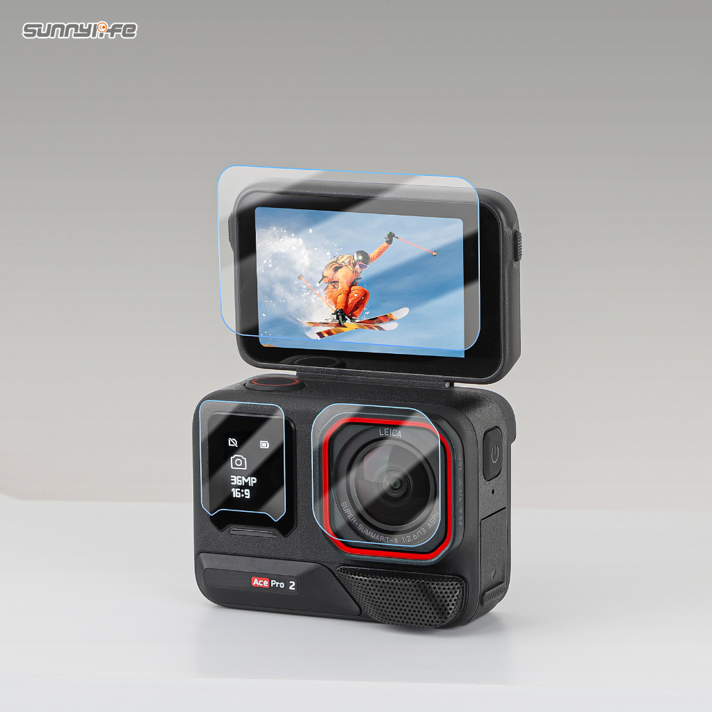 กระจกนิรภัยสําหรับ Insta360 Ace Pro 2 หน้าจอกล้องเลนส์ Protector ฟิล์มแก้วสําหรับ Insta 360 Ace Pro 