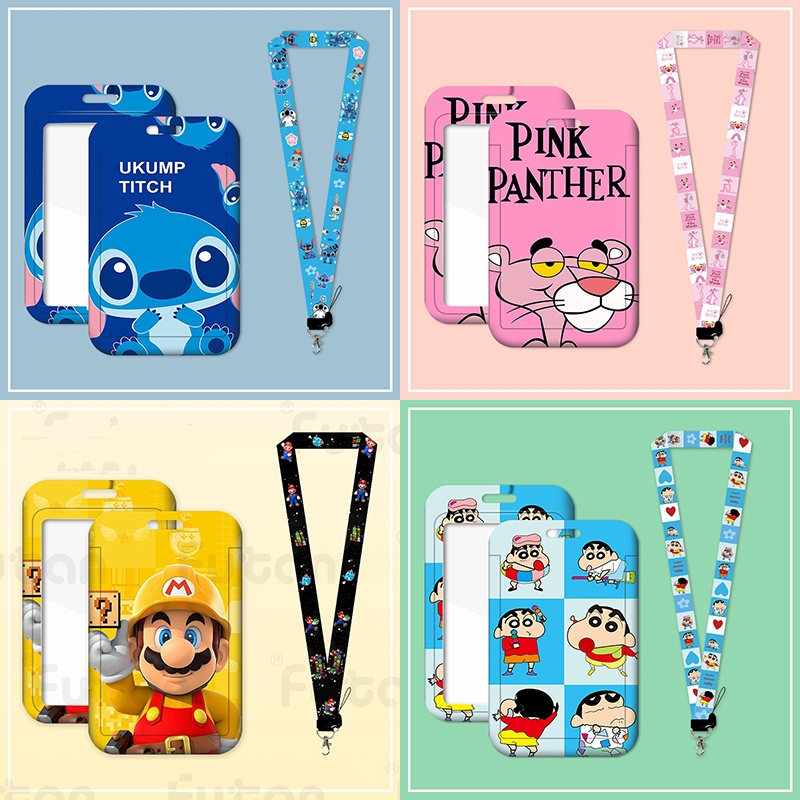65 รูปแบบผู้ถือบัตรบัตรประจําตัวการ์ตูนพร้อมเชือกเส้นเล็กสําหรับเคสป้องกันบัตรนักเรียนที่ใส่ป้ายชื่อ