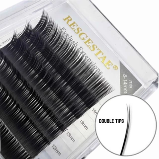 Matte ellipse ต่อขนตา ปลายแยก ขนตาปลอม แบบรวมไซส์8-14MIX รูปไข่ รากแบน ขนตาแต่ละชิ้น นุ่มขึ้นมาก