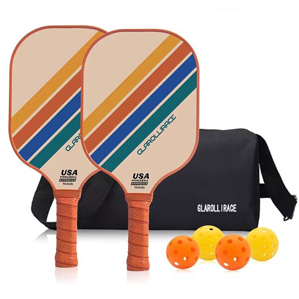 Pickleball Paddle พายลูกดอง ชุดลูกฟิกแก้ว 2 ชิ้น, ลูกดองคอมโพสิตที่ได้รับการอนุมัติ, ไม้ดอง, ถุงลูกดอง, ของขวัญพายลูกดองสําหรับผู้ชาย ผู้หญิงเริ่มต้น
