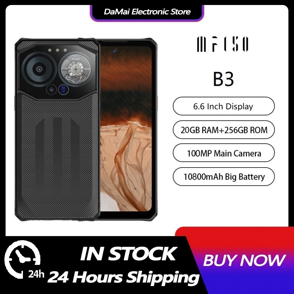 Iiif150 B3 เครื่องที่ทนทานจอแสดงผลคู่ 8GB (8 + 12) 256GB 100MP กล้องบางเฉียบทนทาน 10800mAh G96 Andro