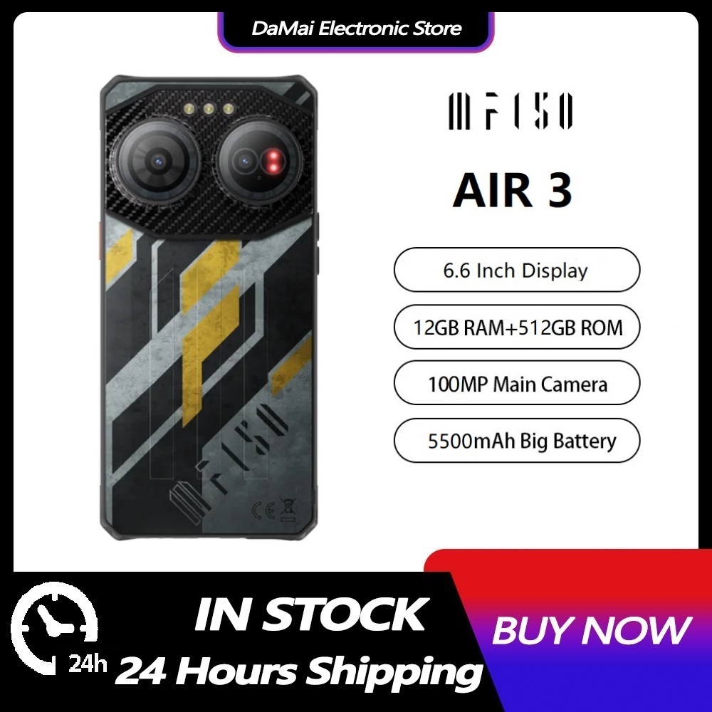 Iiif150 Air 3 512GB 12GB เครื่องที่ทนทาน 100MP กล้องแบบไดนามิกเกาะบางเฉียบทนทาน 30W Fast Charge Andr