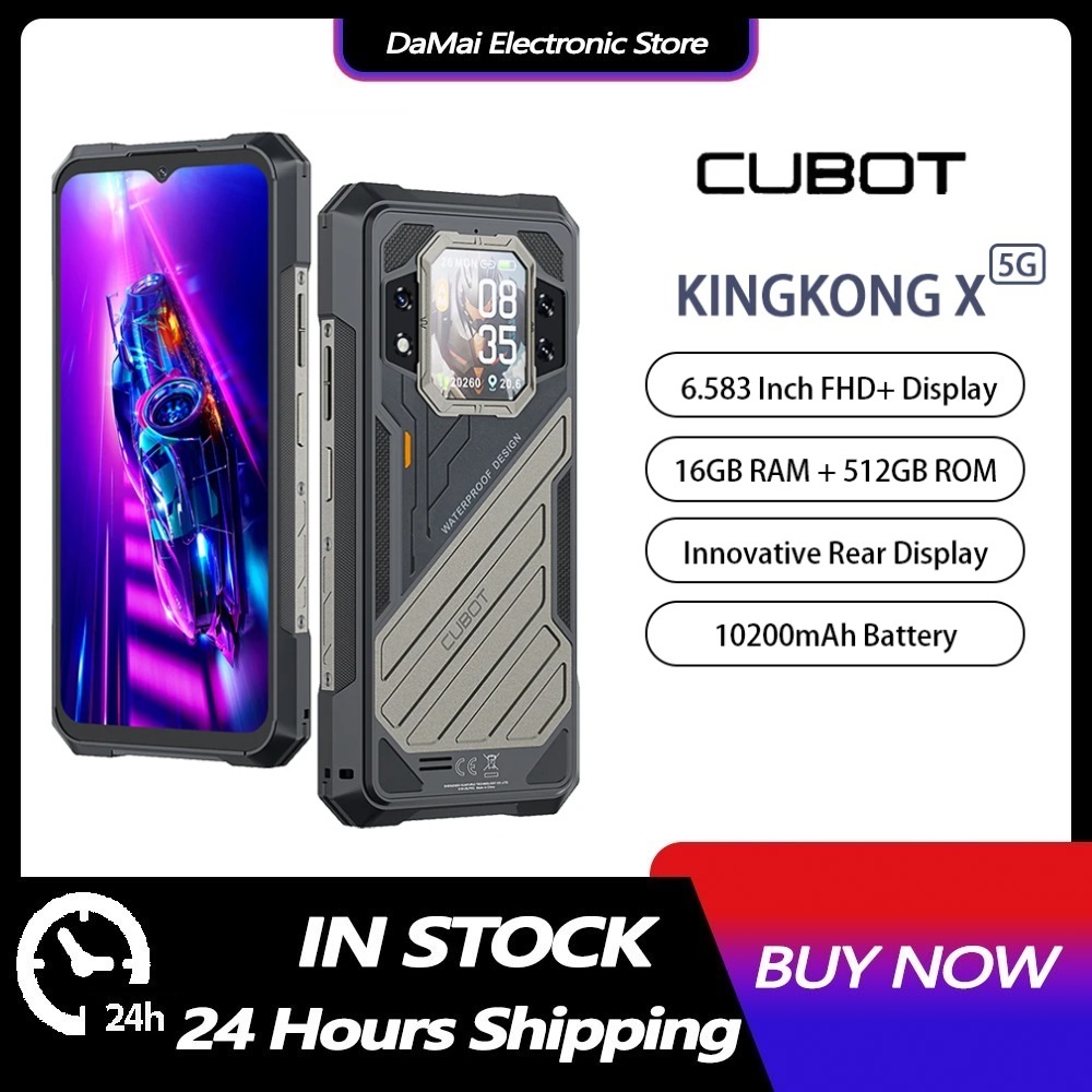 Cubot KINGKONG X 5G สมาร์ทโฟนที่ทนทาน Android 14 32GB RAM (16GB + 16GB) + 256/512GB ROM โทรศัพท์มือถ