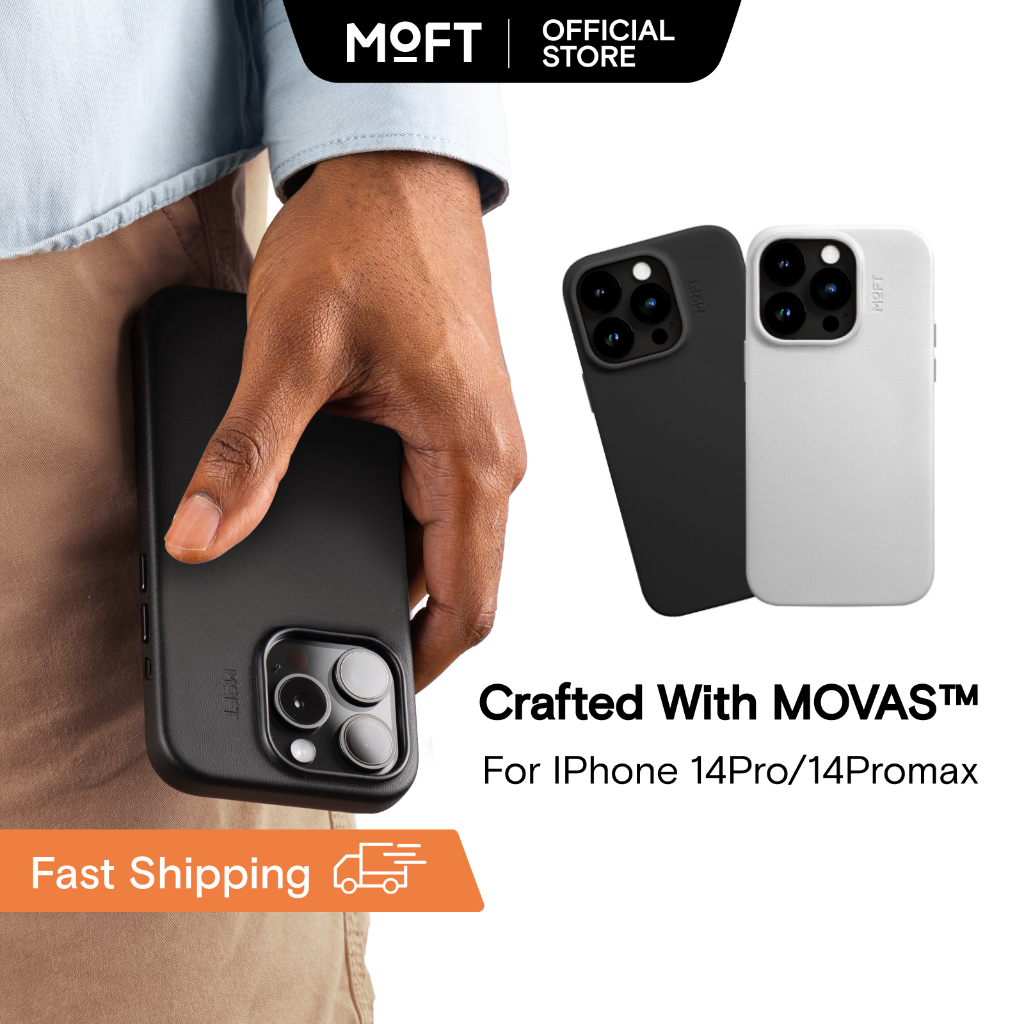 MOFT Vegan Leather Snap Phone Case for iPhone 14 Pro/Pro Max เคสโทรศัพท์มือถือหนัง ลายมังสวิรัติ พร้