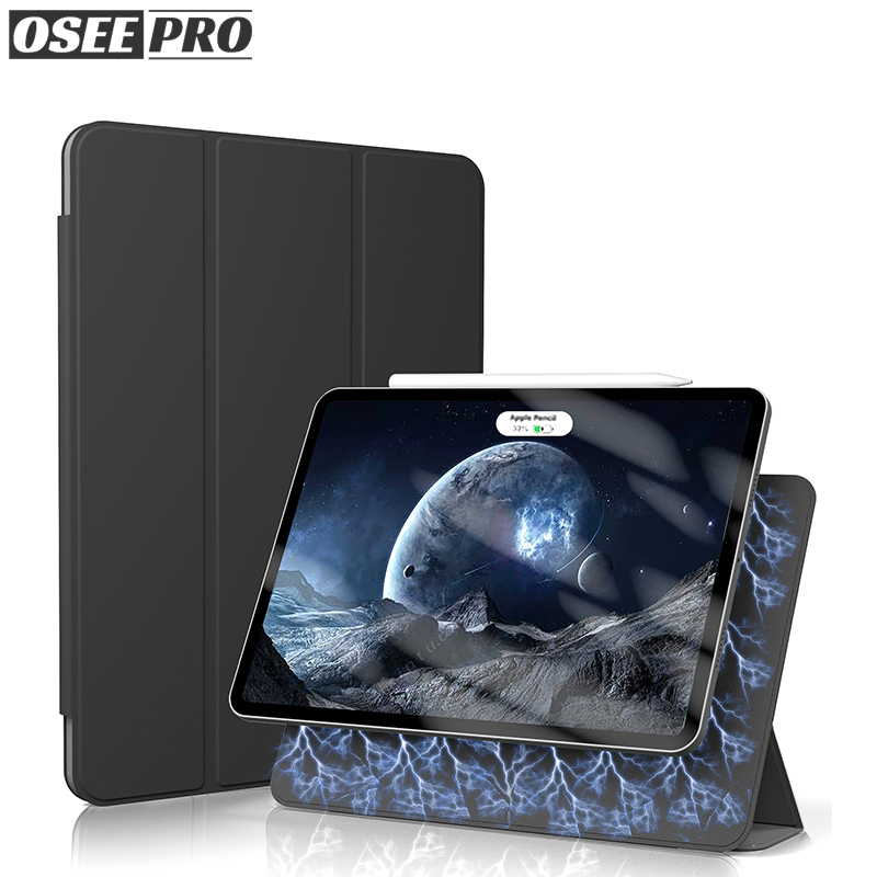 Osee Pro เคส iPad บางเฉียบไร้กรอบแม่เหล็กเคสแบบคลิปกลับได้สำหรับ iPad M4 Pro 7 13 นิ้ว Pro 2 3 4 5 11 นิ้ว pro 12.9 inch air 13 นิ้ว iPad M2/M3 Air 7 Air 6 (11นิ้ว)ไอแพด air 5 ไอแพด air 4 (2025/2024/2022/2020)ไอเเพด gen10 gen 11 Mini 6 mini 7 เคสห่อหุ้ม