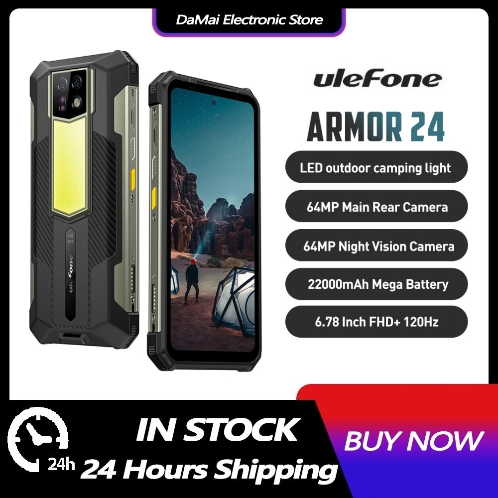 Ulefone Armor 24 24GB + 256GB 22000MAhโทรศัพท์ที่ทนทาน6.7 8 "120Hz Android 13 Helio G96 Octa Core NF