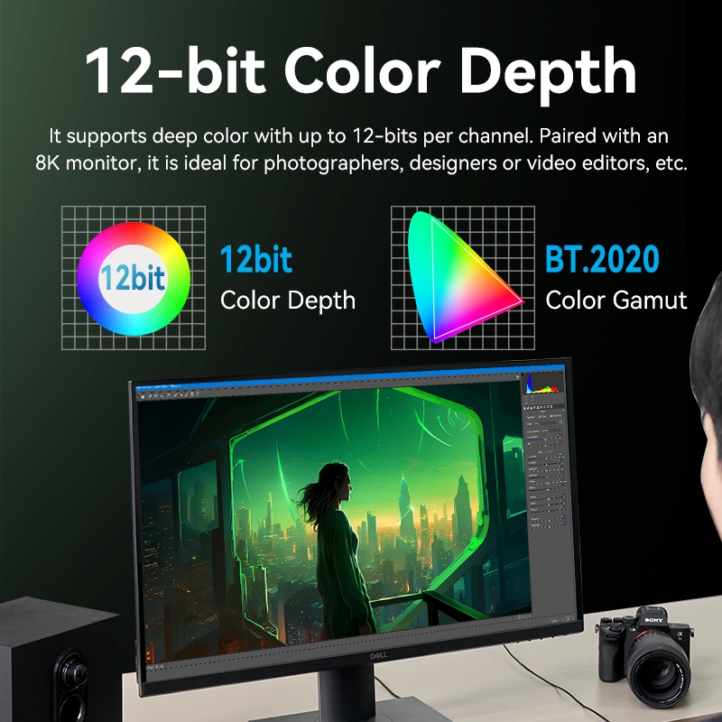 Vention สาย HDMI 2.1 8K 60Hz ความเร็วสูง 3D สาย HDMI เป็น HDMI Dolby Vision 48Gbps สําหรับคอมพิวเตอร์/แล็ปท็อป/จอแสดงผล/ทีวี - รูปที่ 5