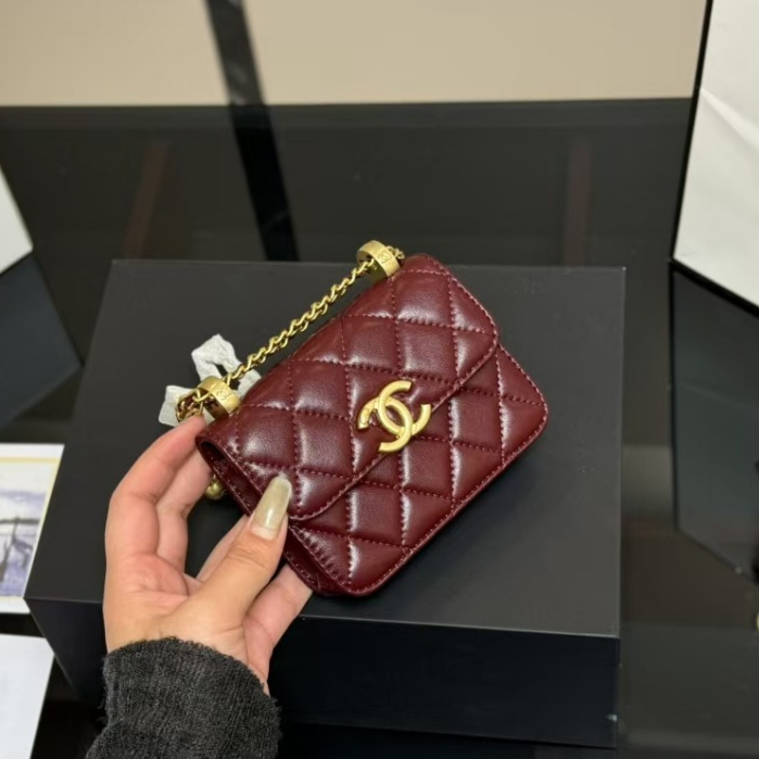 Small Waste Bag Mini Double Ball WOC Original Single Diamond Chain Original Single Female Bag with Gift Box CH333333-1029