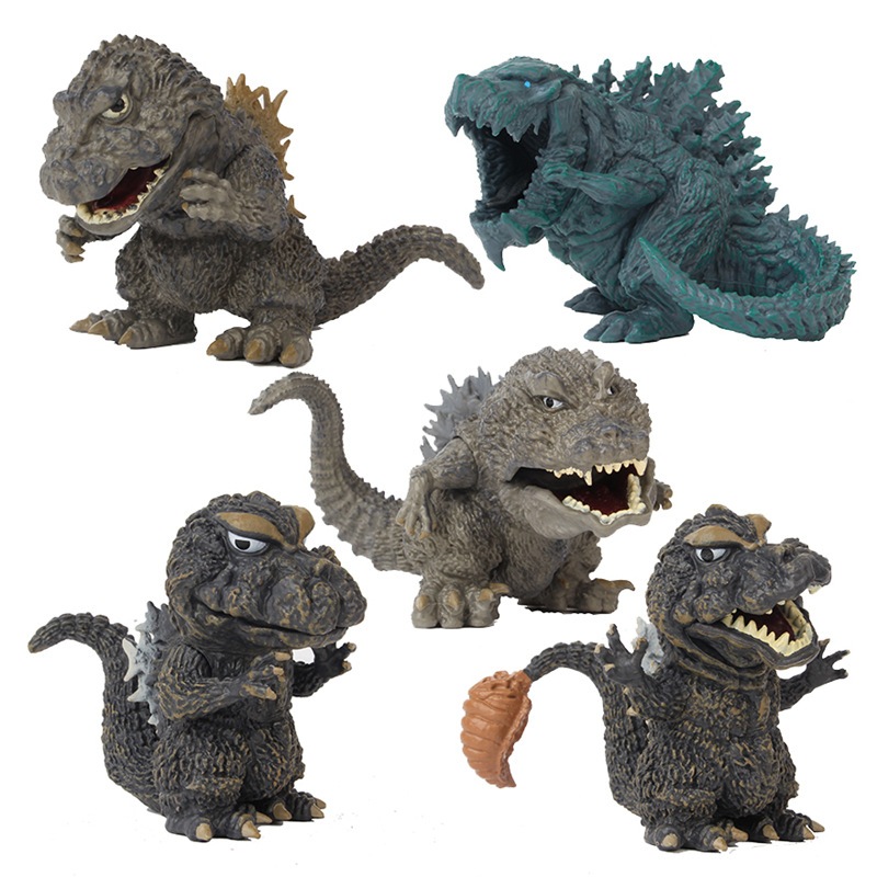 5 ชิ้น/เซ็ต 10 ซม.Tukasatsu ภาพยนตร์ Godzilla รูปไดโนเสาร์ Tyrannosaurus Gojira รุ่น Q น่ารัก Godzilla PVC ตัวเลขการกระทําตุ๊กตาของเล่นของขวัญ