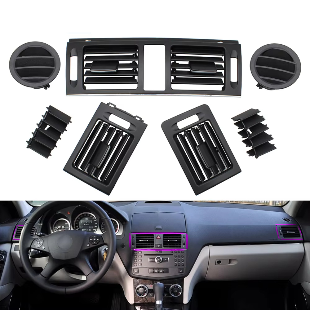 W204 คอนโซลเครื่องปรับอากาศ AC Vent Grille สําหรับ Mercedes Benz C Class C180 C200 220 230 260 C300 350 2007-2011