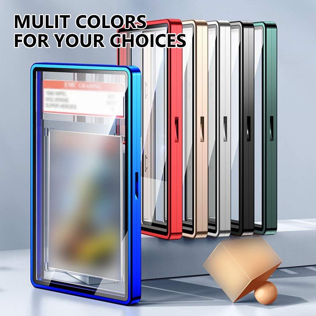 Graded การ์ด Protector กรอบโลหะ Stackable แม่เหล็กอลูมิเนียม Trading การ์ดแก้ว UV-Resistant และ Scratch-Proof การ์ดจอแสดงผลสําหรับ BGS/PSA หนา Slats