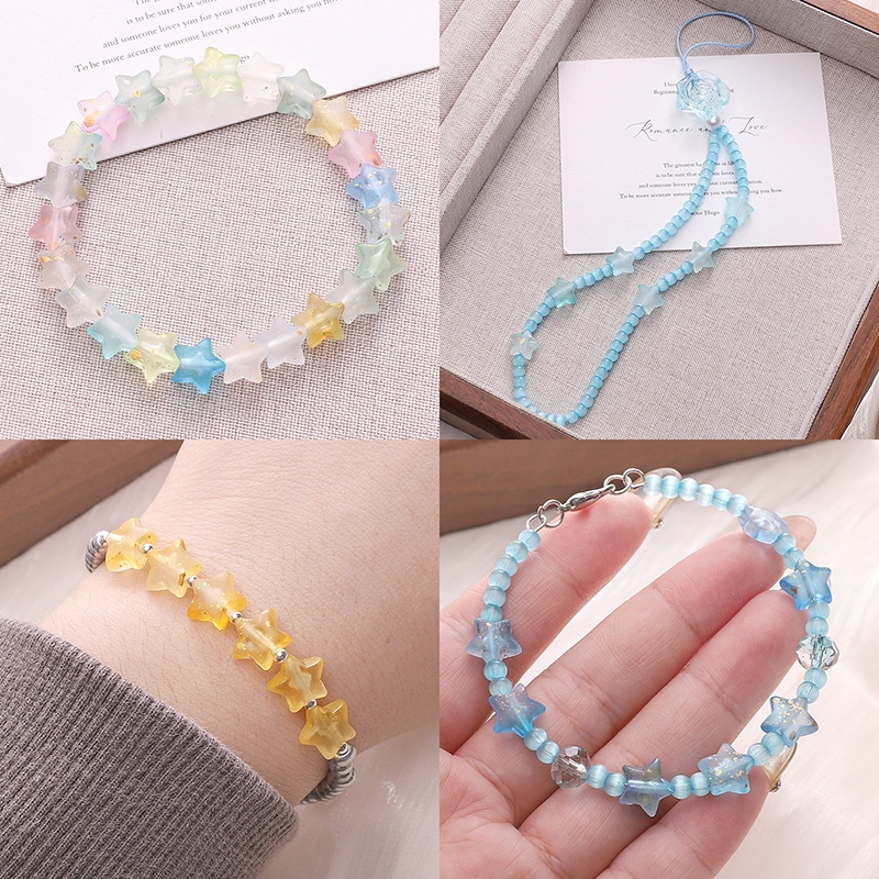 [10x9 มม.] 45 ชิ้นอะคริลิคดาวห้าแฉกเคลือบจุดดาวห้าแฉก ทําเอง สร้อยข้อมือสร้อยคออุปกรณ์เสริม - รูปที่ 2