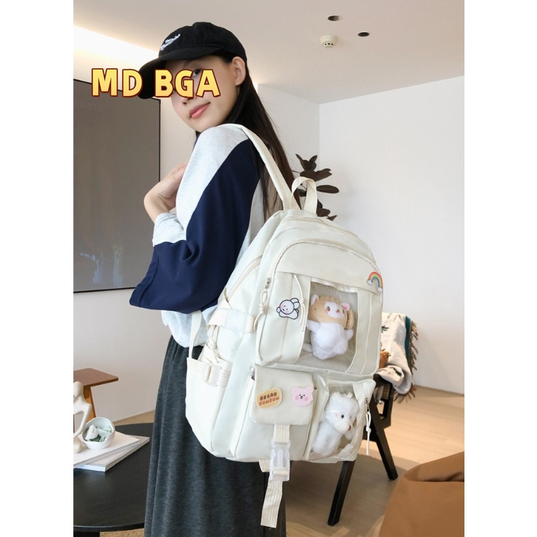 【STOCK IN Thailand】กระเป๋าเป้สะพายหลังนักเรียนมัธยม ความจุมากมายที่สุด ins กระเป๋านักเรียนญี่ปุ่นเกาหลีหญิงมัธยมรุ่นโดดเด่นที่สุดมอริ Middle school student backpack. Maximum abundant capacity. Ins style. Japanese and Korean style