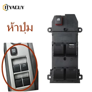 สําหรับhonda City 2009-2014 Power Masterหน้าต่างลิฟท์สวิตช์ควบคุมด้านหน้าขวาด้านข้างRHD 35750-TM0-F01