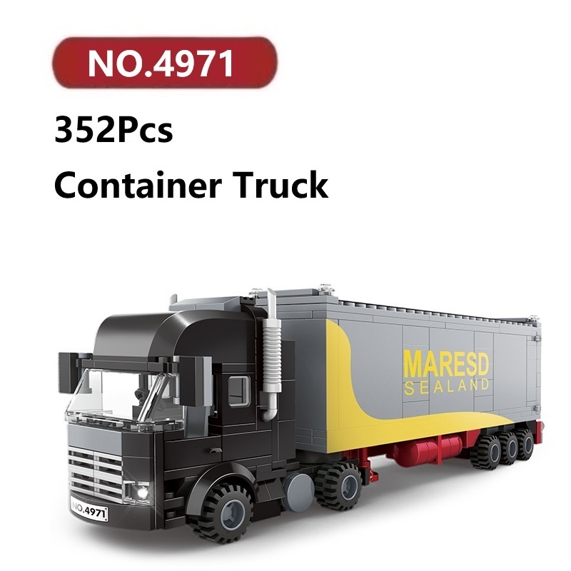 รถบรรทุกตู้คอนเทนเนอร์ เข้ากันได้ตัวต่อเลโก้ 352ชิ้น WANGE Car เลโก้ชุดของเล่น