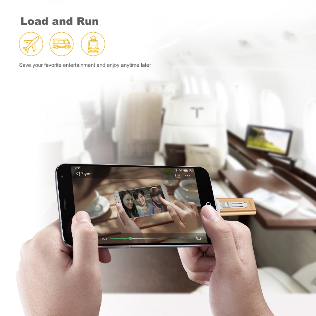 โทรศัพท์มือถือ Samsung U Disk 2TB เหมาะสําหรับ Apple Android otg 3 in 1 แฟลชไดรฟ์หน่วยความจําข้อมูลภายนอก